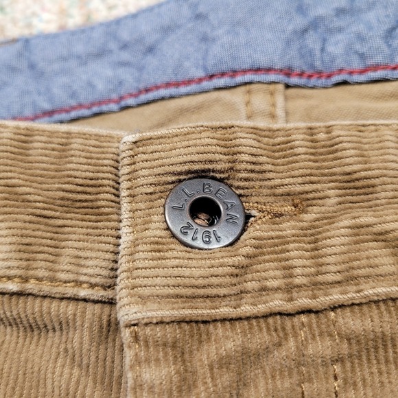 LL Bean Pants Mens 36x30 Brown Corduroy Standard Fit Trousers Hiking Outdoor - Picture 8 of 11